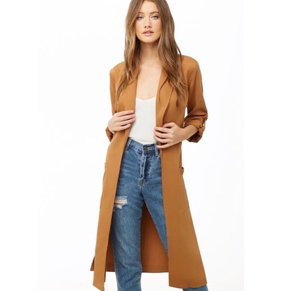Forever 21 Long Line Camel Duster - Picture 3 of 16
